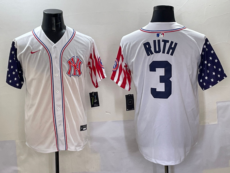 Men 2025 MLB New York Yankees 3 Ruth white jersey style 15